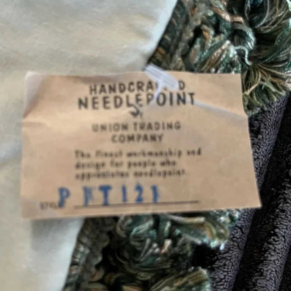 Vintage Union Trading Chihuahua Needlepoint Pillow Cover | NWT | Wool & Velvet